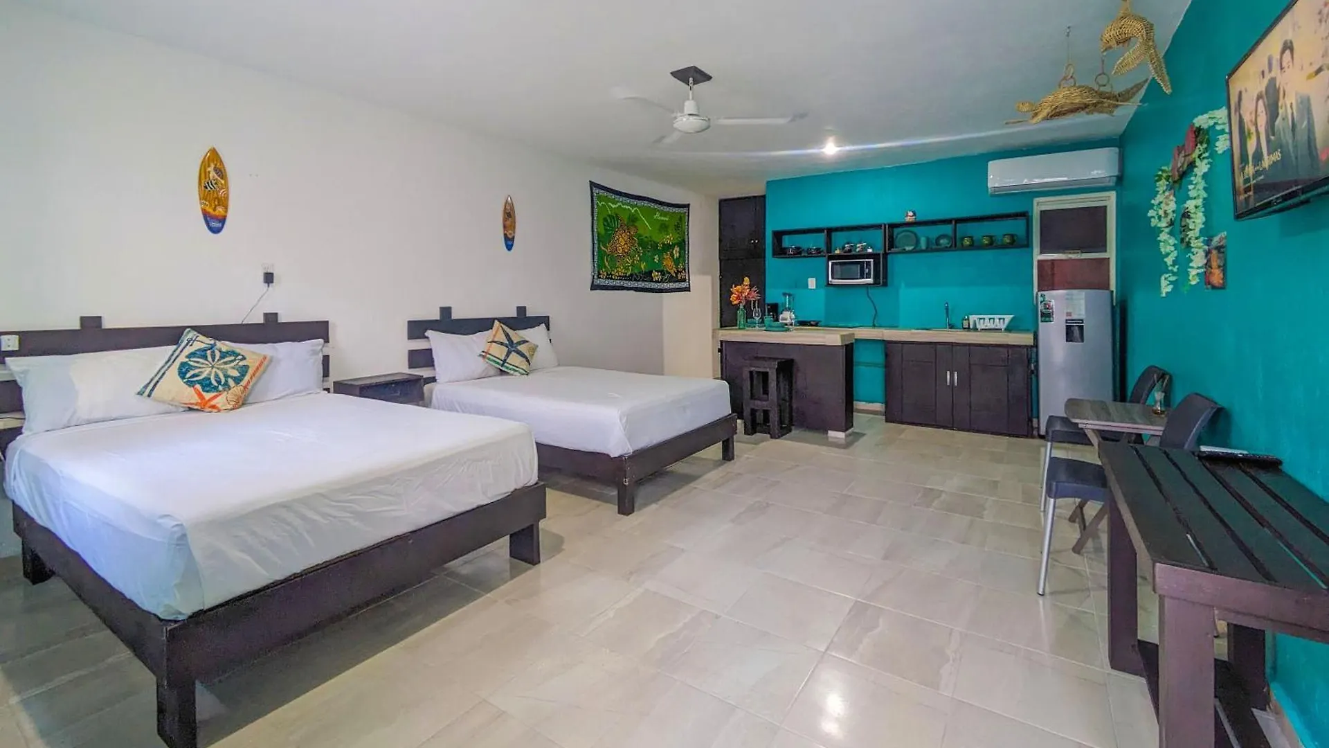 公寓 500M To Beach Cenote L Family Suite L Kitchen Bikes Ac 4A5A 普拉亚卡门 墨西哥